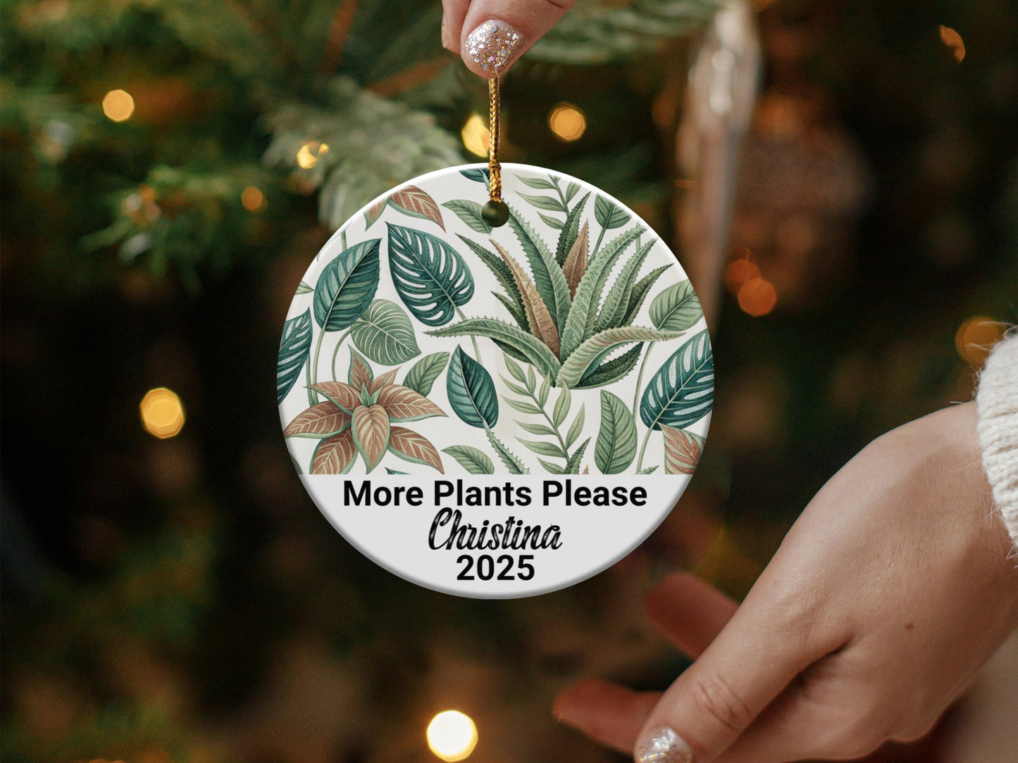 Personalized More Plants Please Ornament product