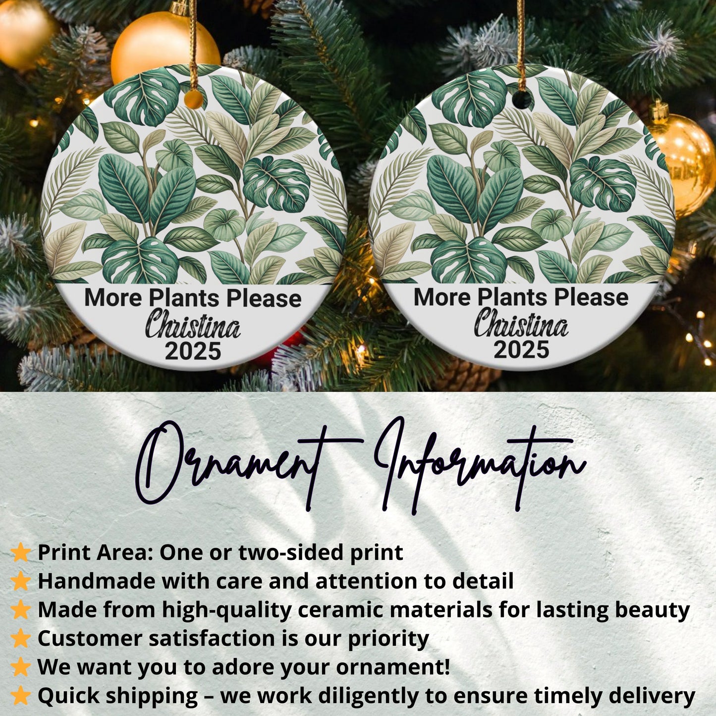 More Plants Please Personalized Ornament product