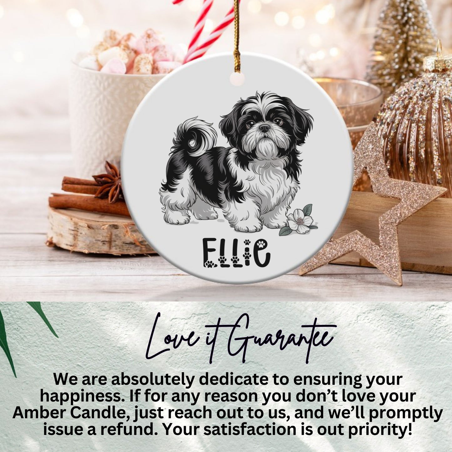 Personalized Shih Tzu Dog Christmas Ornament product