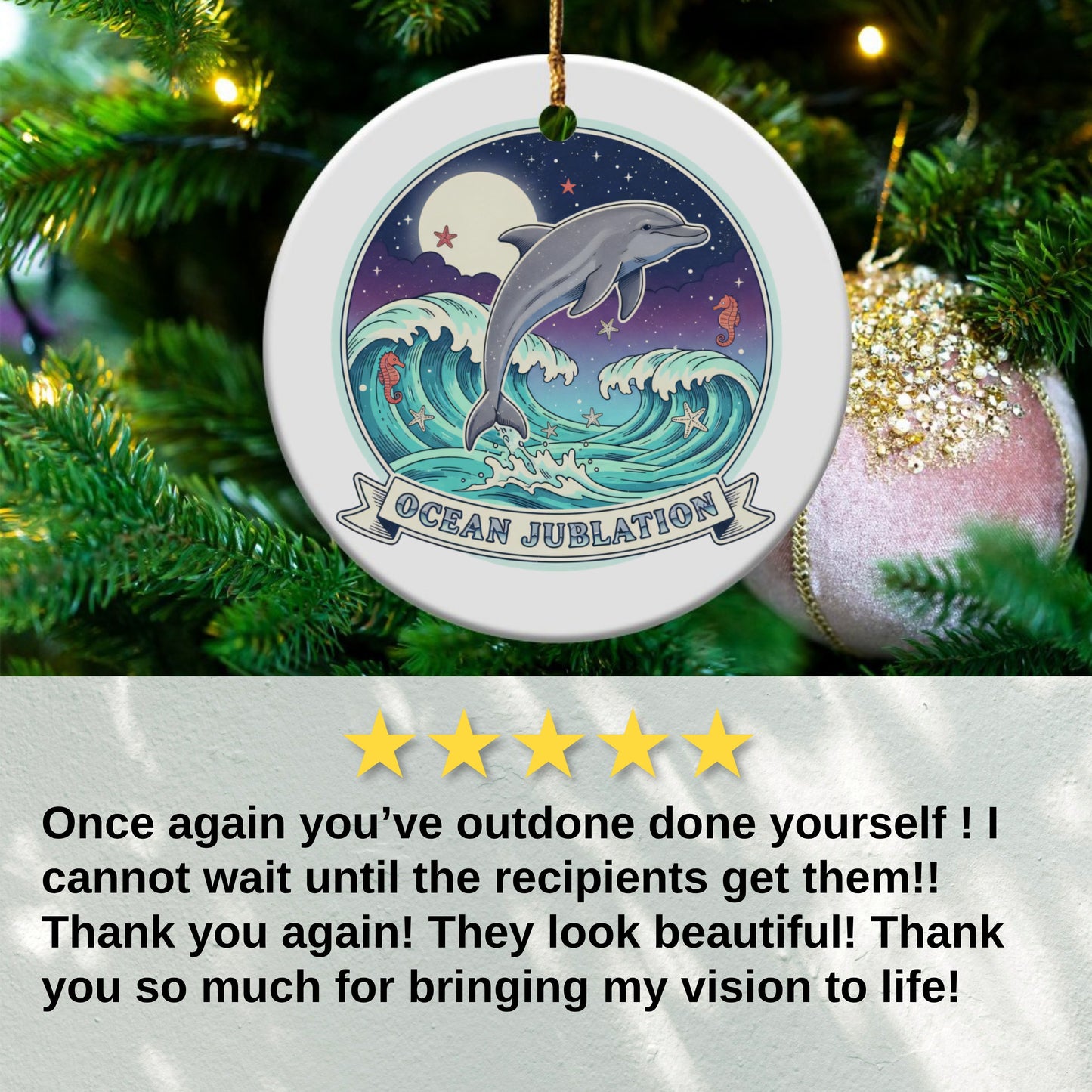 Ocean Jubilation Dolphin Ornament product