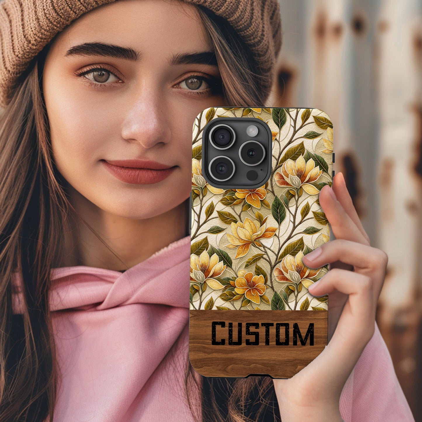 Custom Flower Print Phone Case Customizable Design