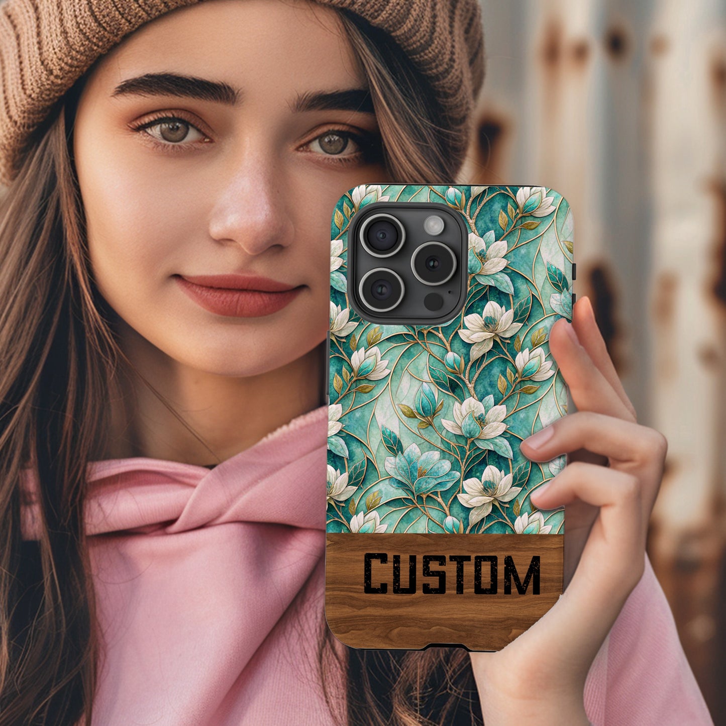 Customized Floral Patterned Phone Case with Elegant Design