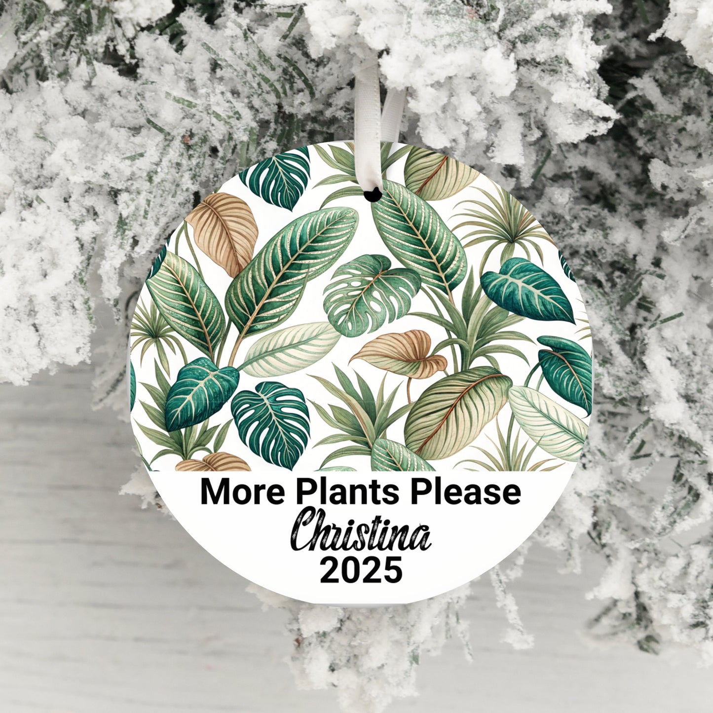 More Plants Please Personalized Christmas Ornament product type