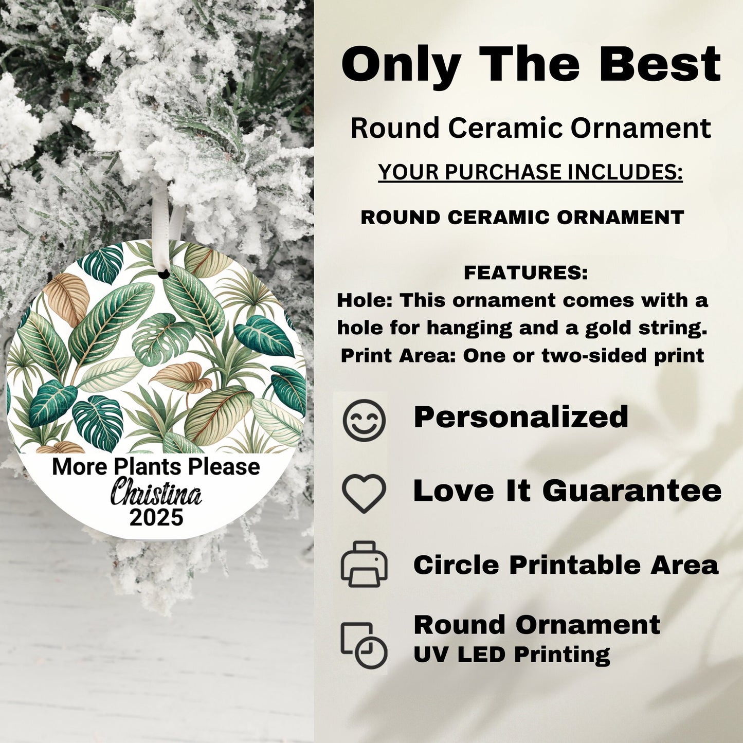 Personalized Round Ceramic Ornament holiday product