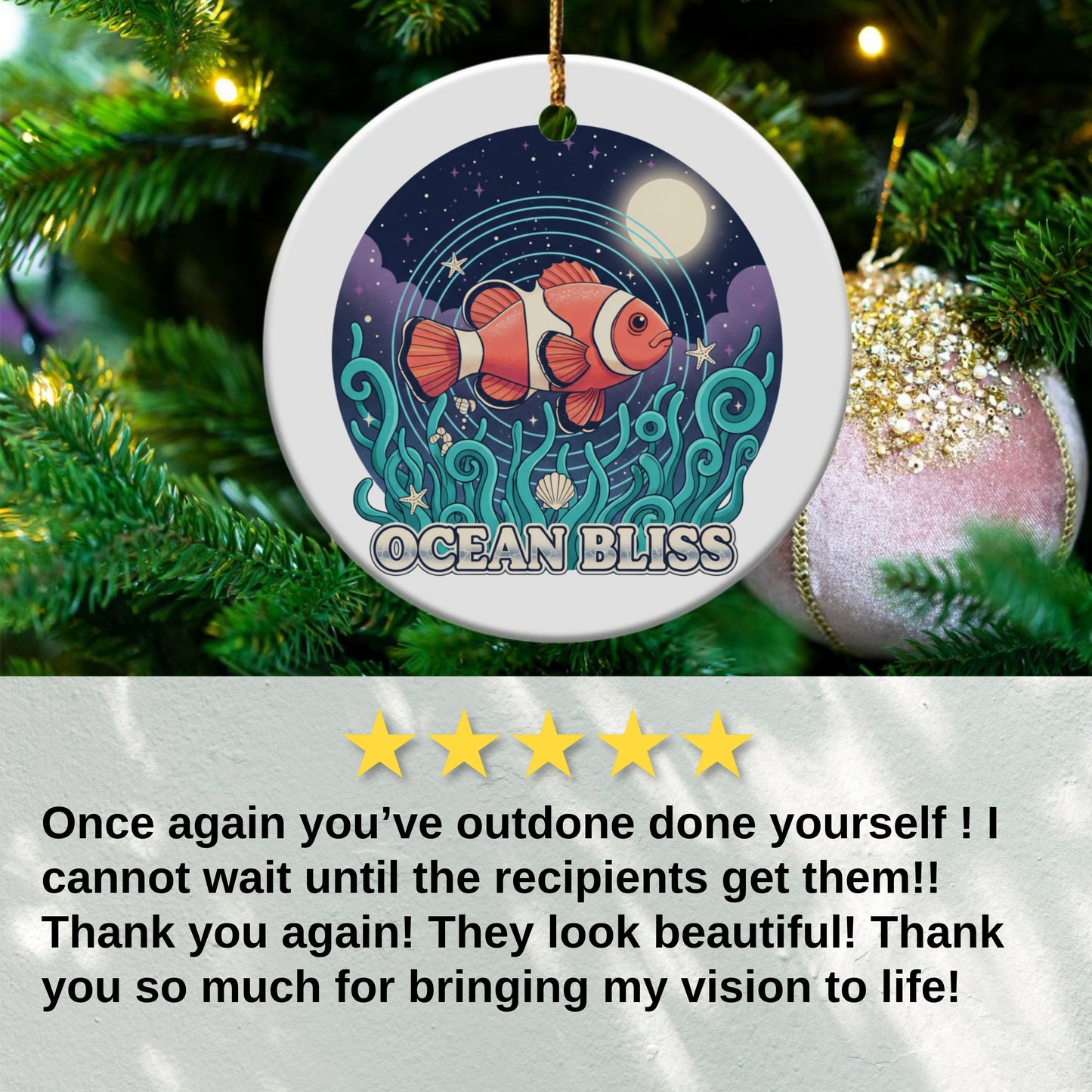 Ocean Bliss Clownfish Ornament Holiday Decor product type