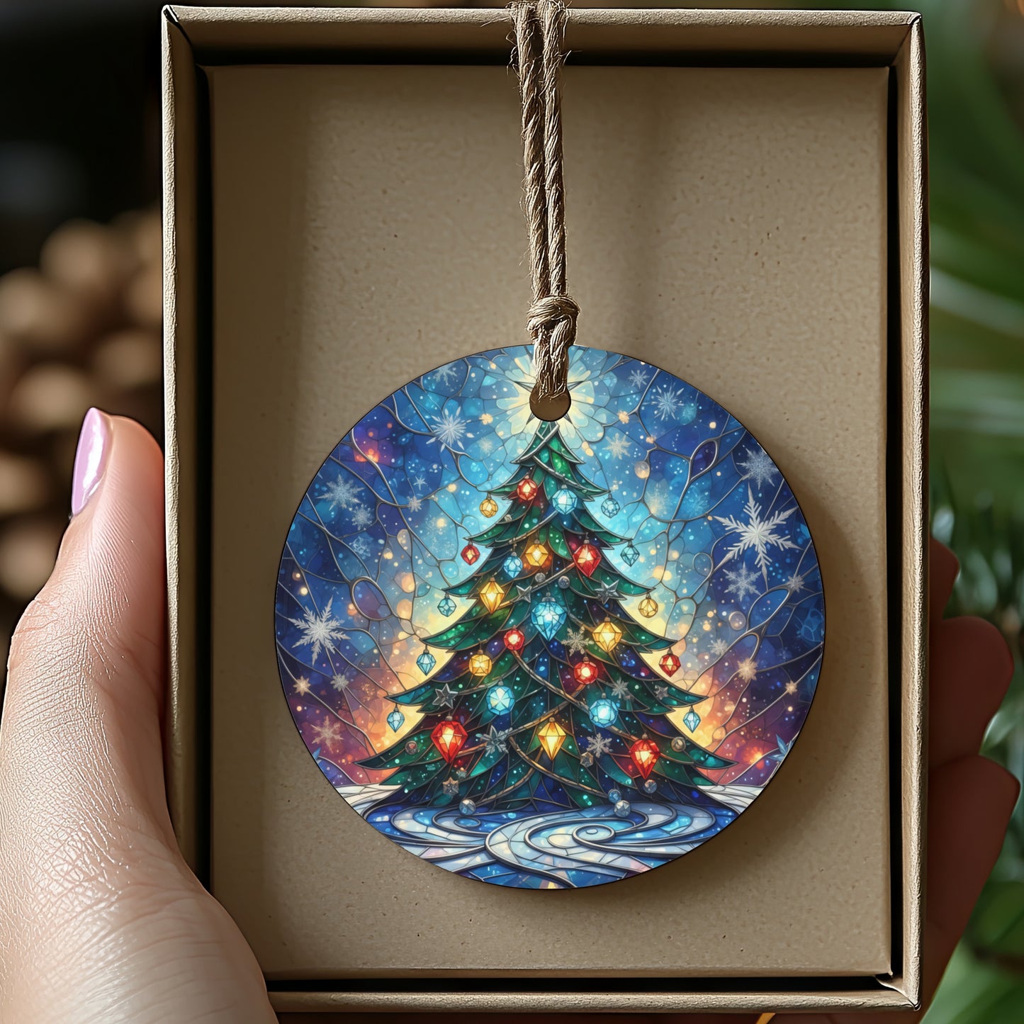 Colorful Christmas tree with lights decoration product type