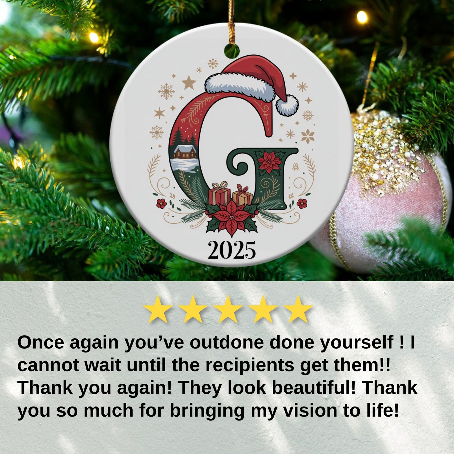 Customizable Christmas Tree Ornament 2025 product type