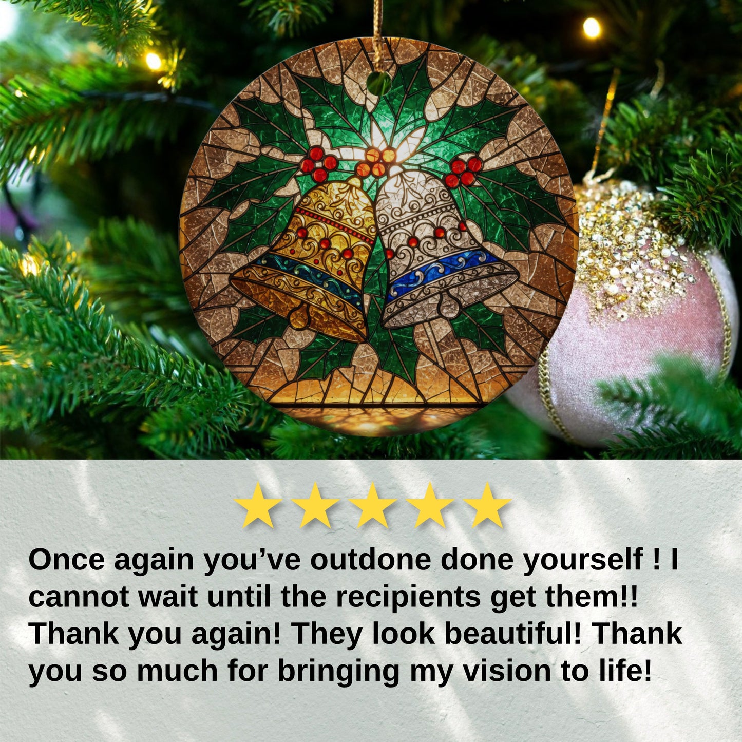 Festive Holiday Bells Ornament Christmas Tree product