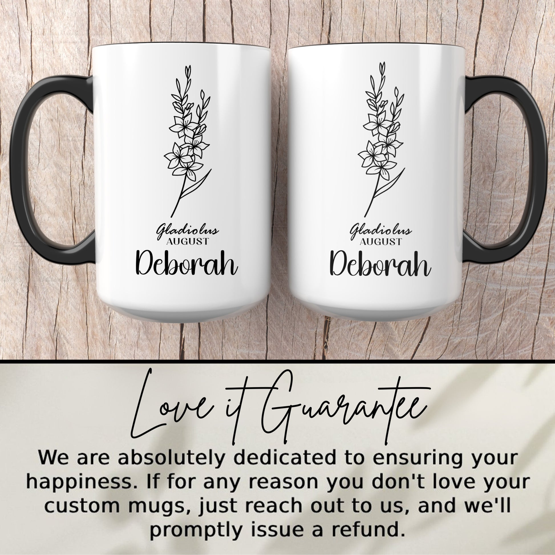 Personalized Gladiolus August Deborah Mug Gift Custom