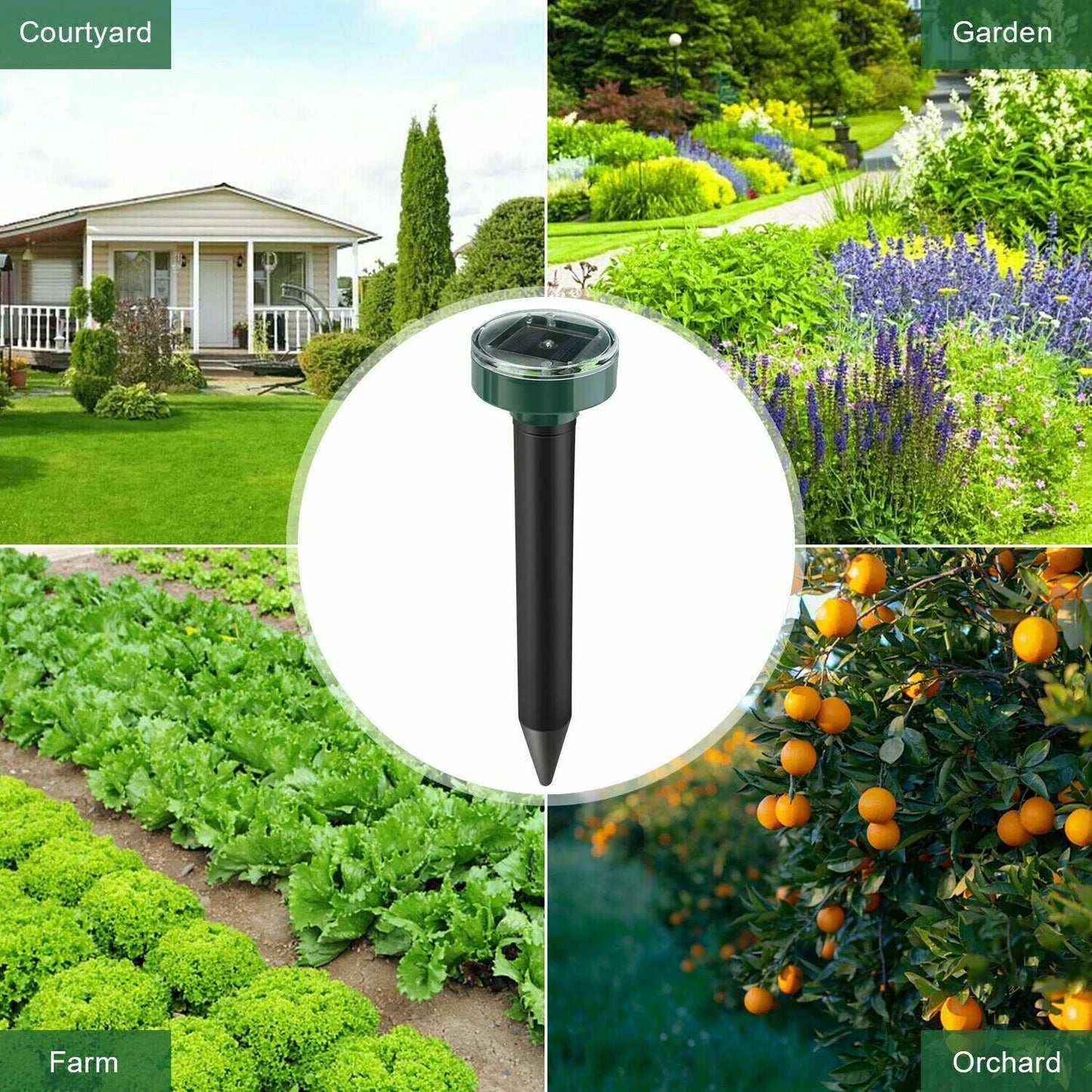 Solar-Powered Ultrasonic Animal Repeller – 2-Pack