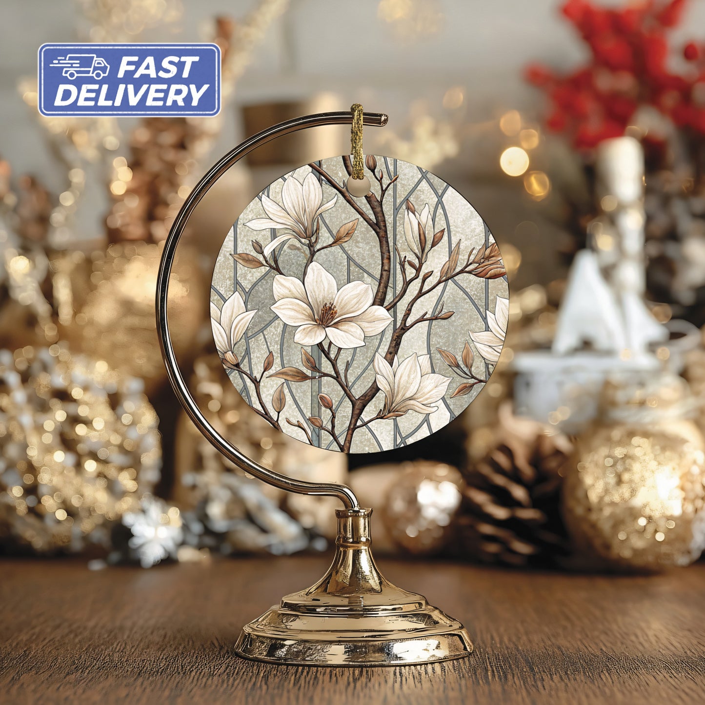 Elegant Floral Ornament with Fast Delivery Option