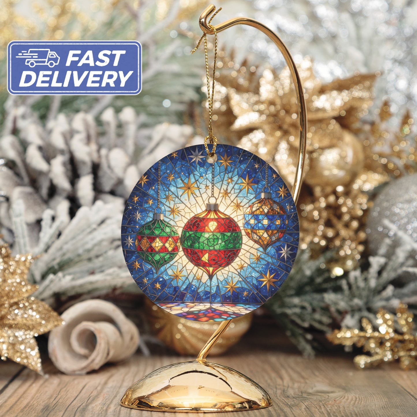 Colorful Christmas Ornaments Hanging Holiday product type