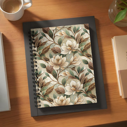 Elegant Floral Design Spiral Bound Notebook
