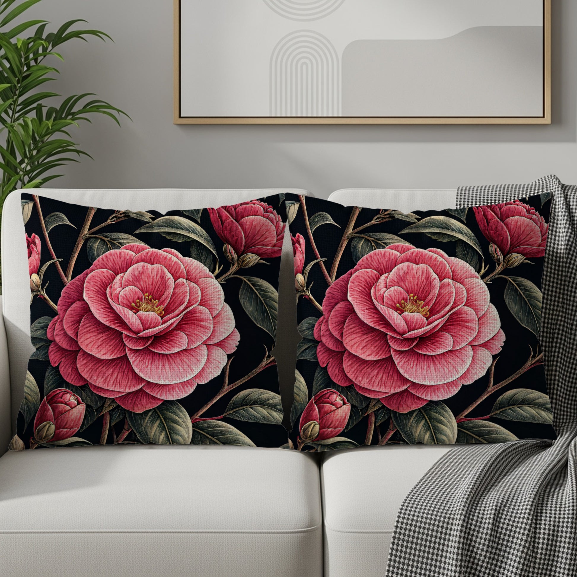 Elegant Decorative Pillow with Large Floral Design Pillow