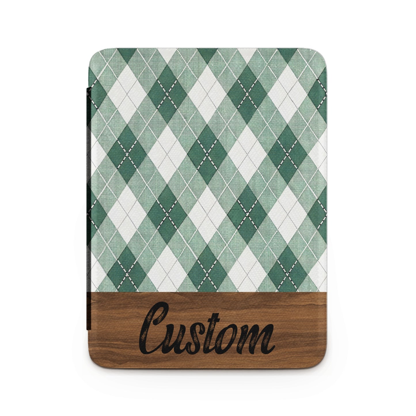 Argyle Pattern with Custom Text Tablet Cover