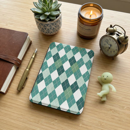 Green Argyle Patterned Kindle Sleeve Case