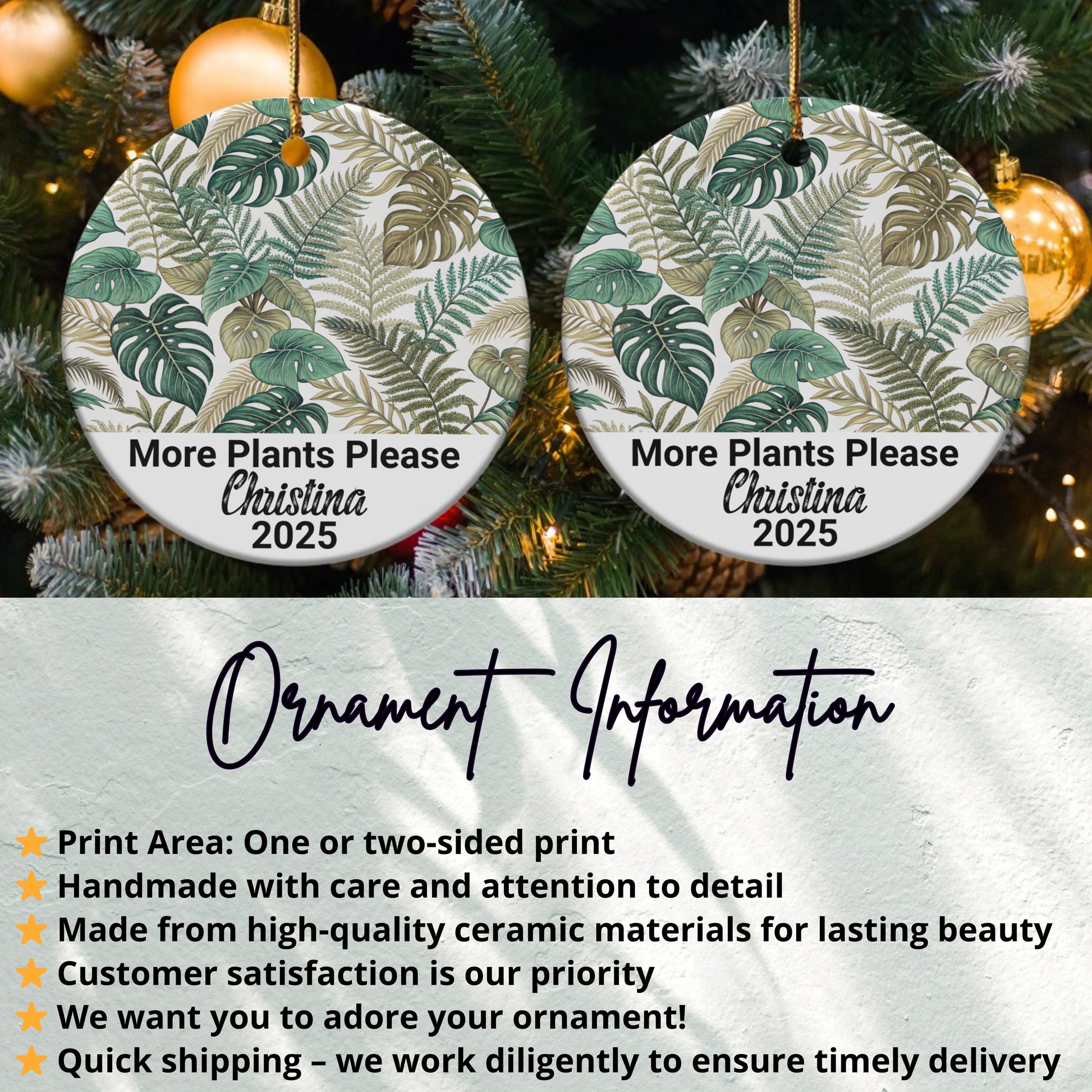 Personalized More Plants Please Ornament product