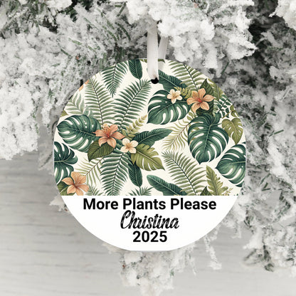 More Plants Please Custom Round Ornament product type