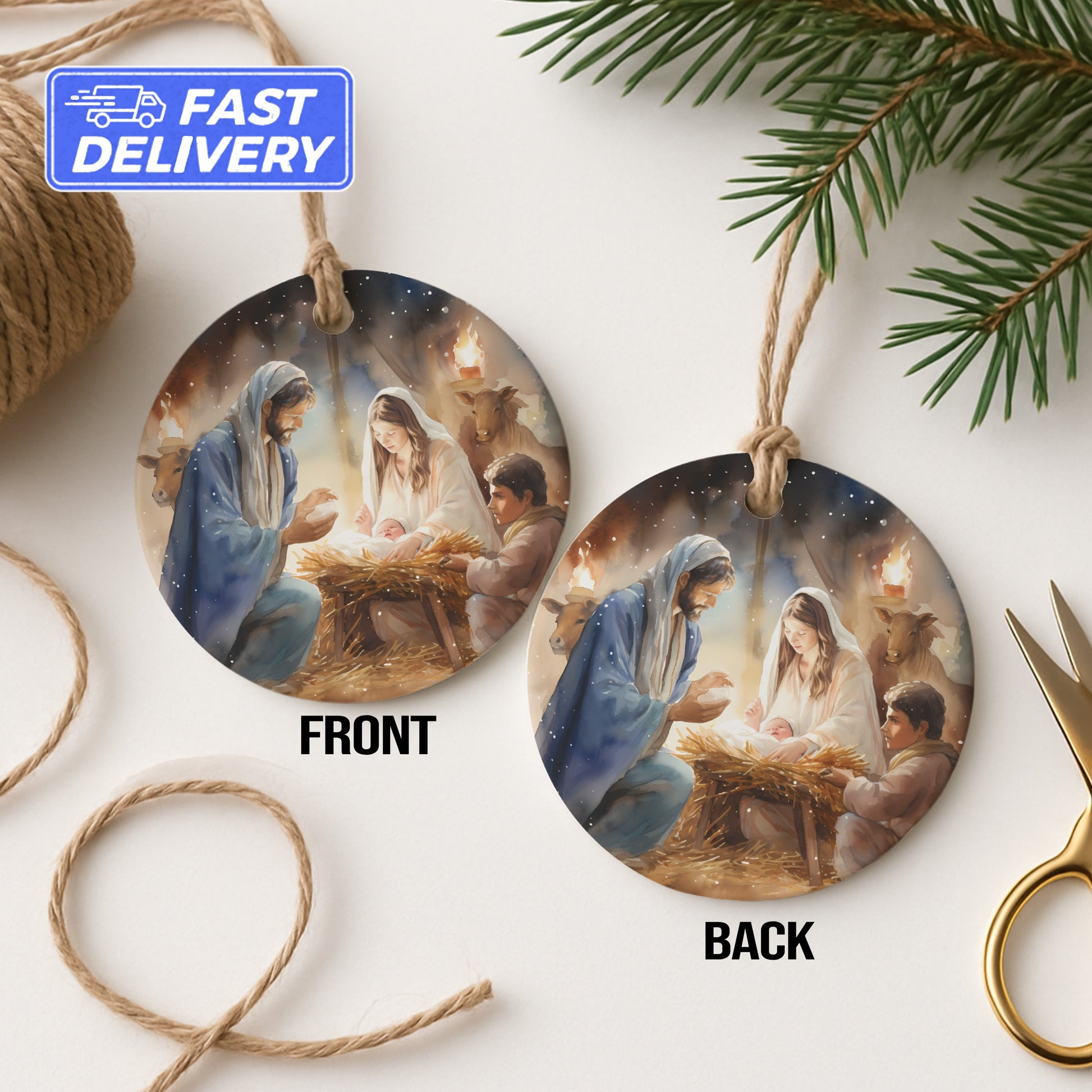 Nativity Scene Christmas Decorations Double Sided product type