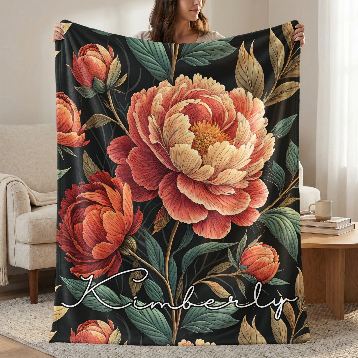 Floral Blossoms with Custom Name for Stylish Home Decor - Walk Greener