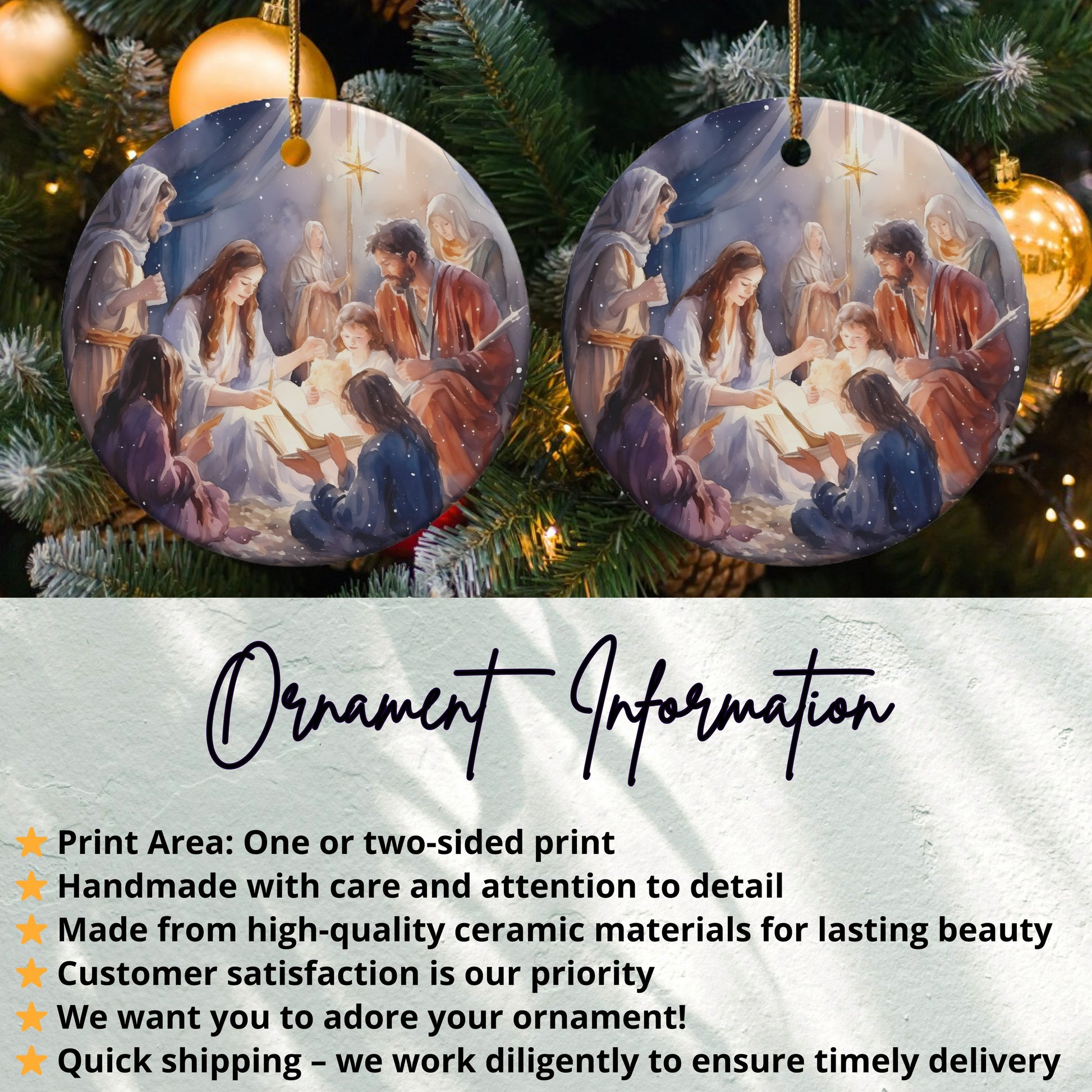 Nativity Scene Christmas Tree Ornament product