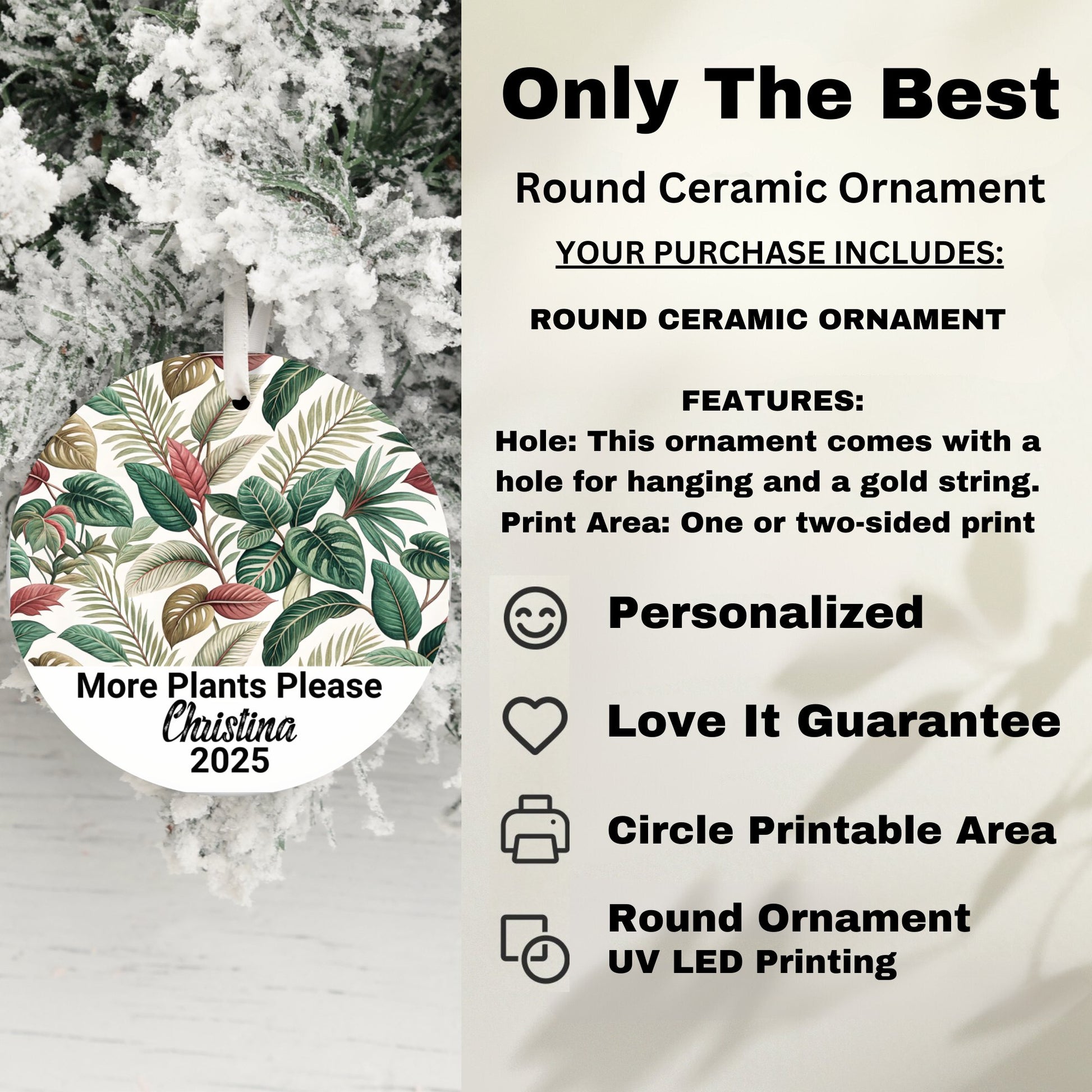 Love It Guarantee Round Ceramic Ornament product type