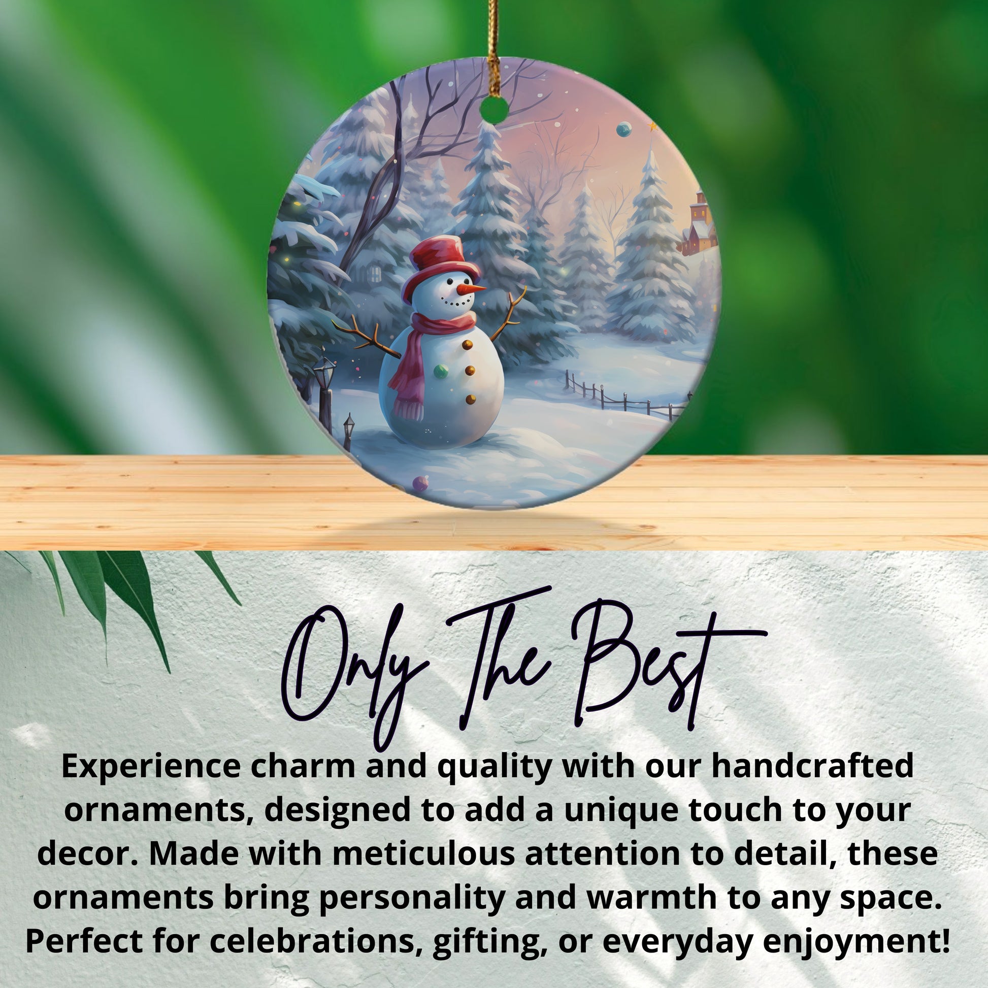Snowman with Winter Scene Ornament product