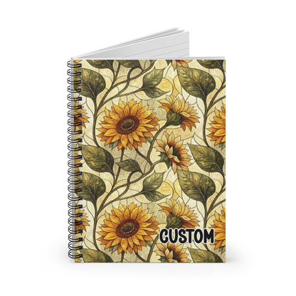 Sunflower Design Custom Spiral Notebook