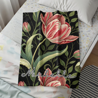 Personalized Floral Design 'Michelle' Blanket