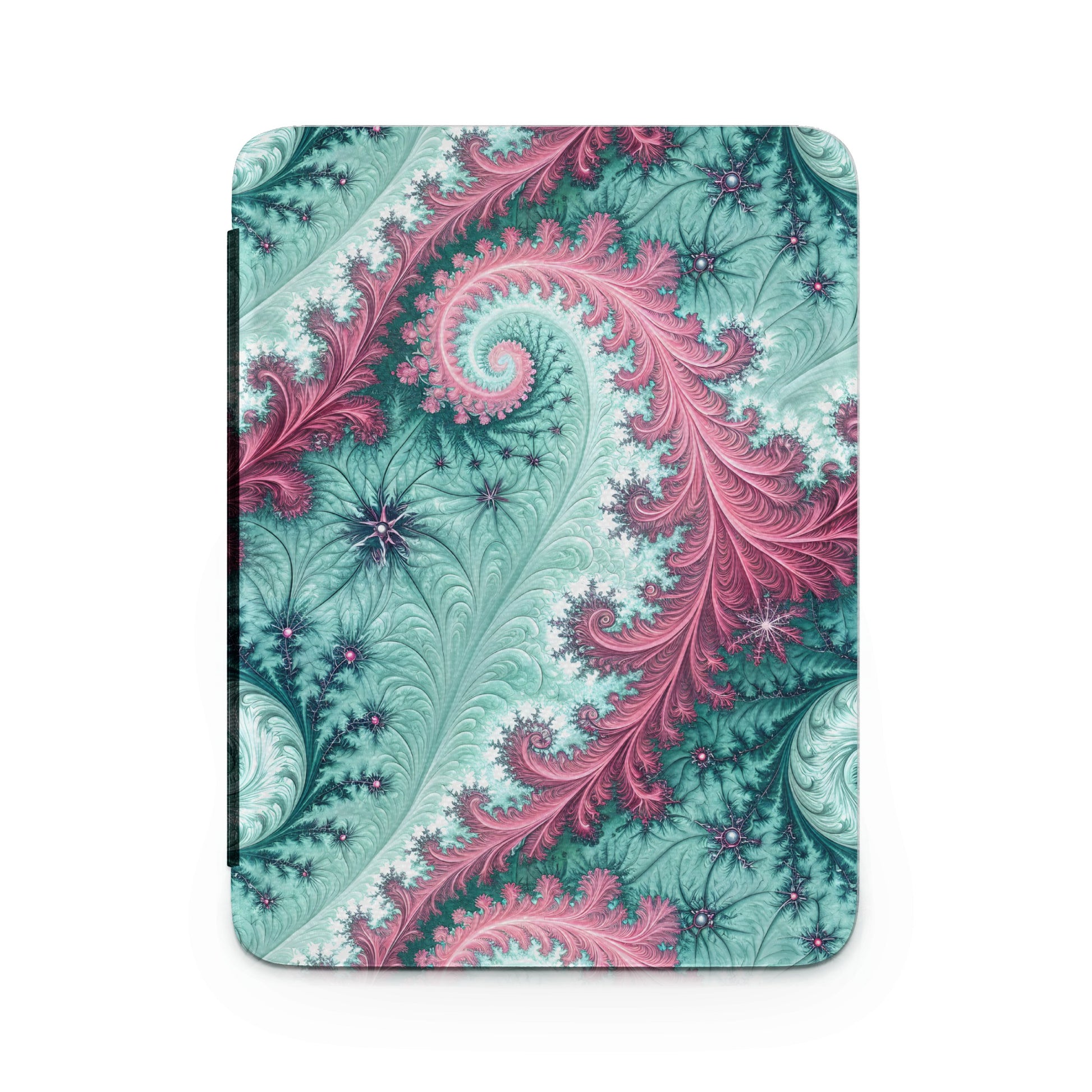 Swirling Turquoise and Pink Fractal Design Notebook Cover