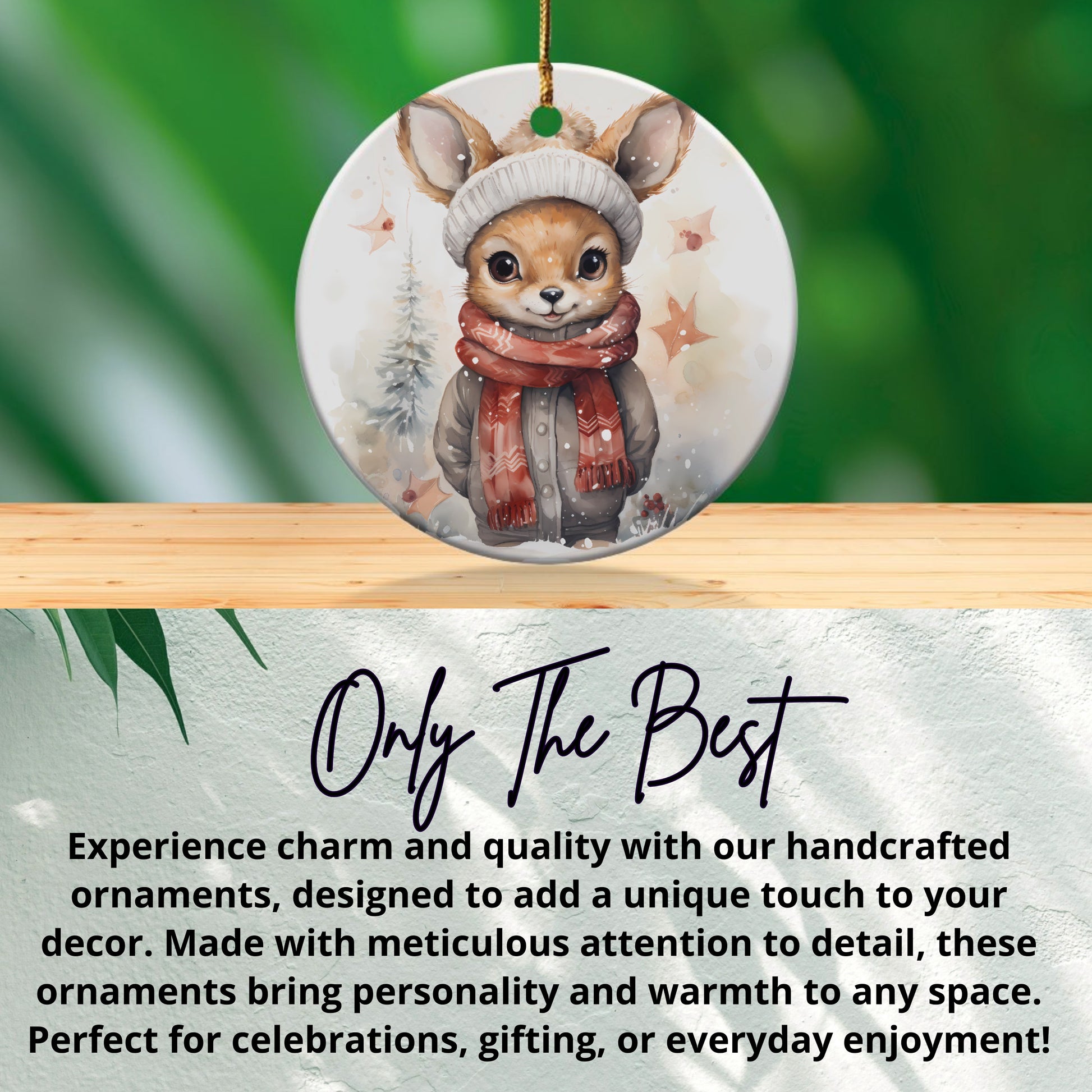 Cute Woodland Animal Winter Scene Ornament product