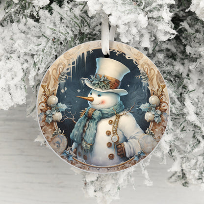 Vintage Snowman with Top Hat and Scarf Ornament product