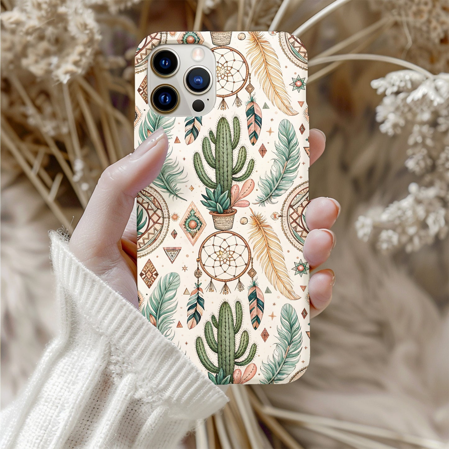 Dreamcatcher and Desert Patterns Custom Phone Case - Walk Greener