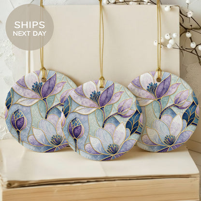 Elegant Floral Design Hanging Ornament Set of 3