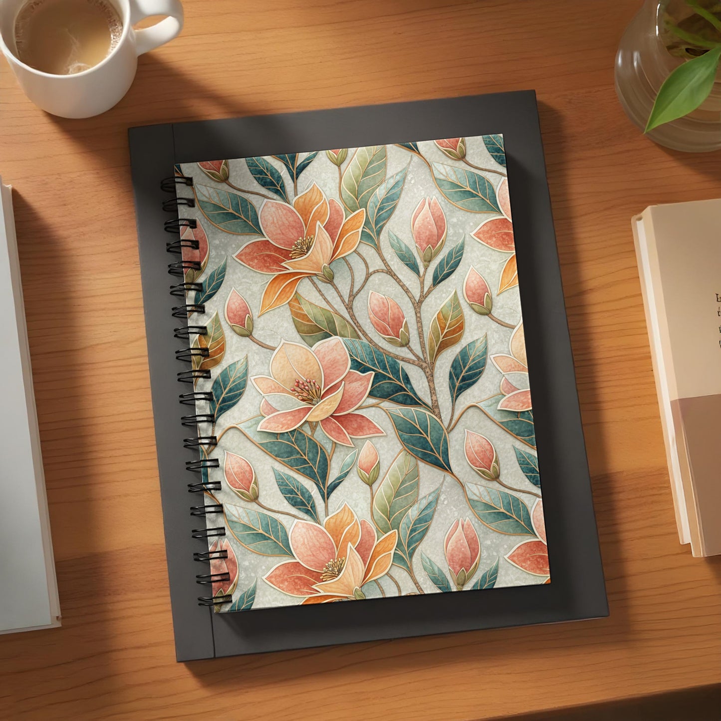 Beautiful Floral Patterned Spiral Notebook Product