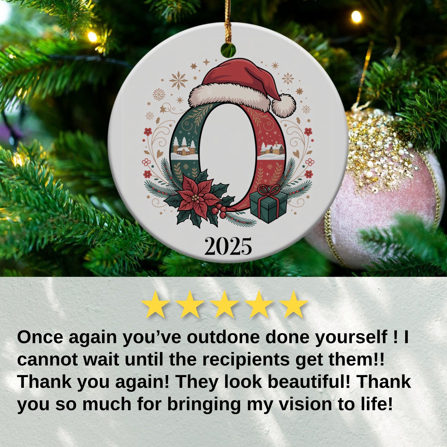 Festive Personalized Holiday Ornament Christmas product