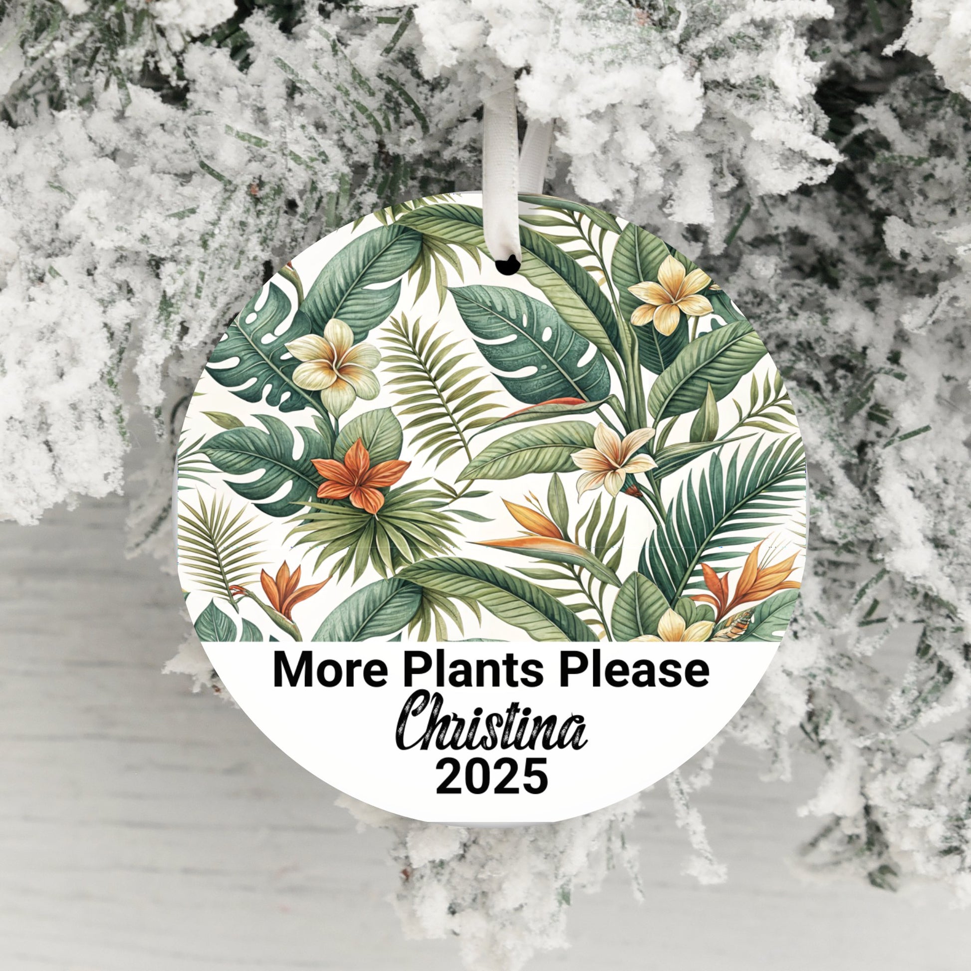 Personalized More Plants Please Ornament product type