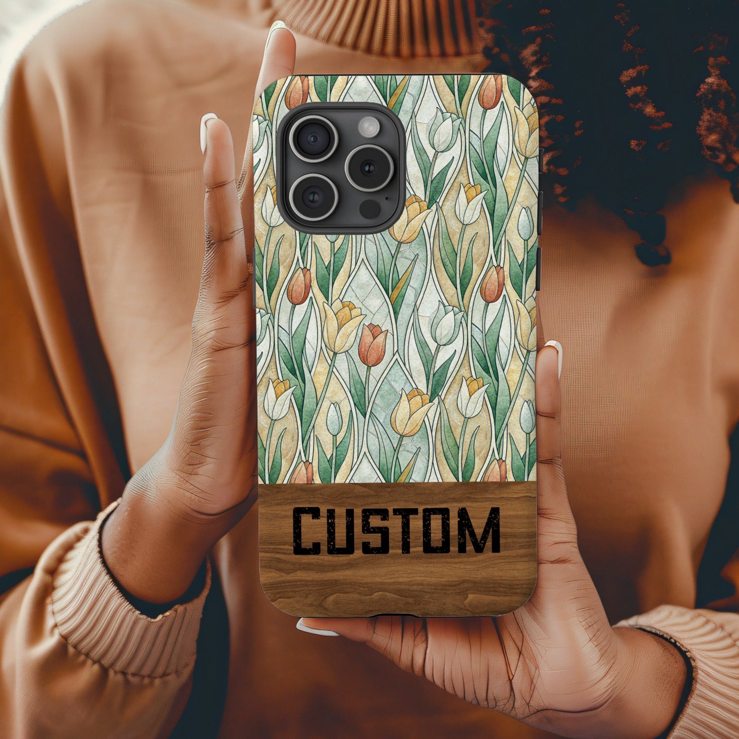 Custom Floral Tulip Design Personalized Phone Case