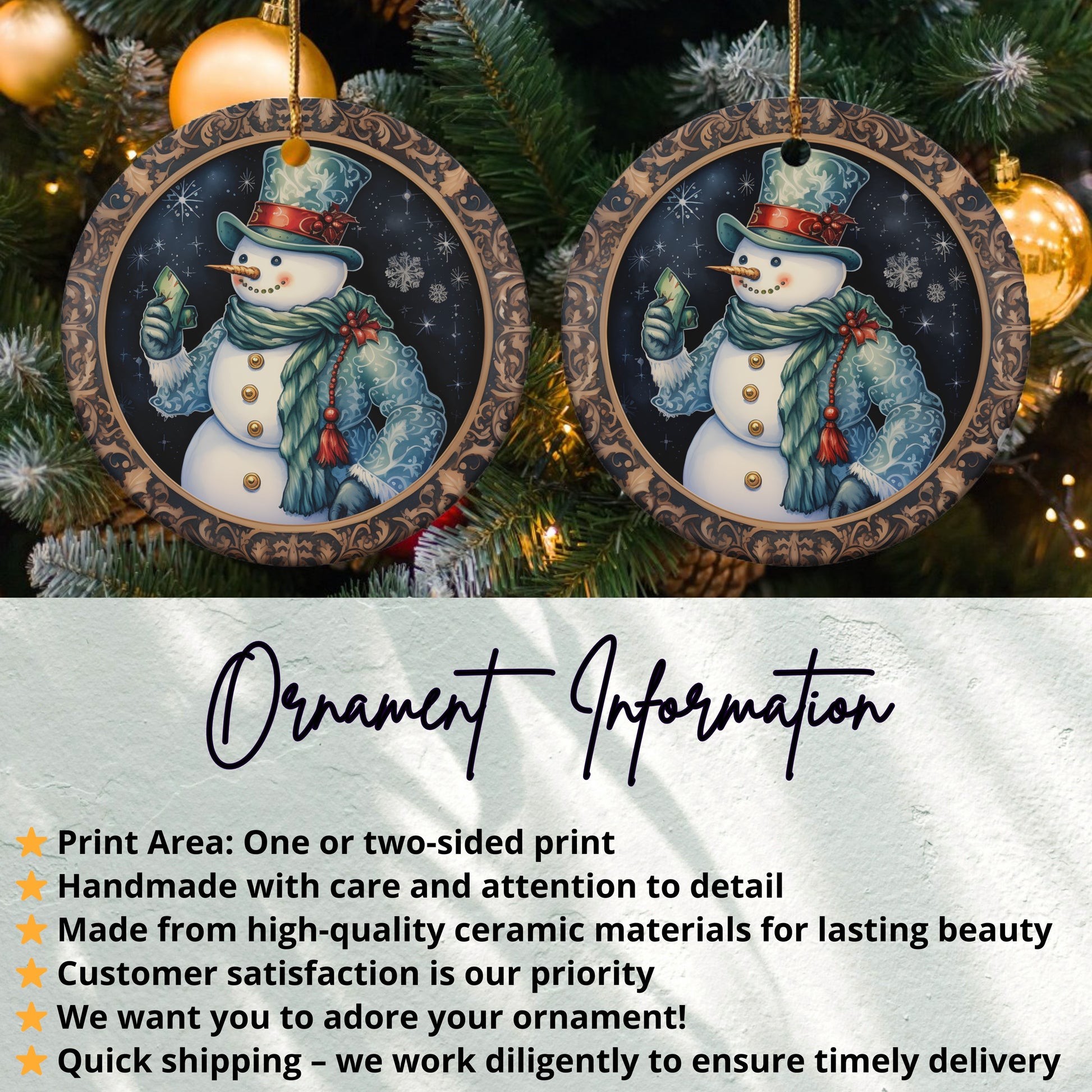 Charming Snowman Holiday Ornament perfect product type