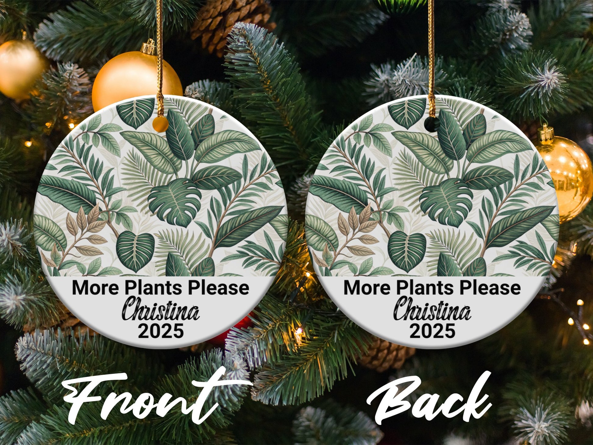 Personalized More Plants Please 2025 Ornament product type
