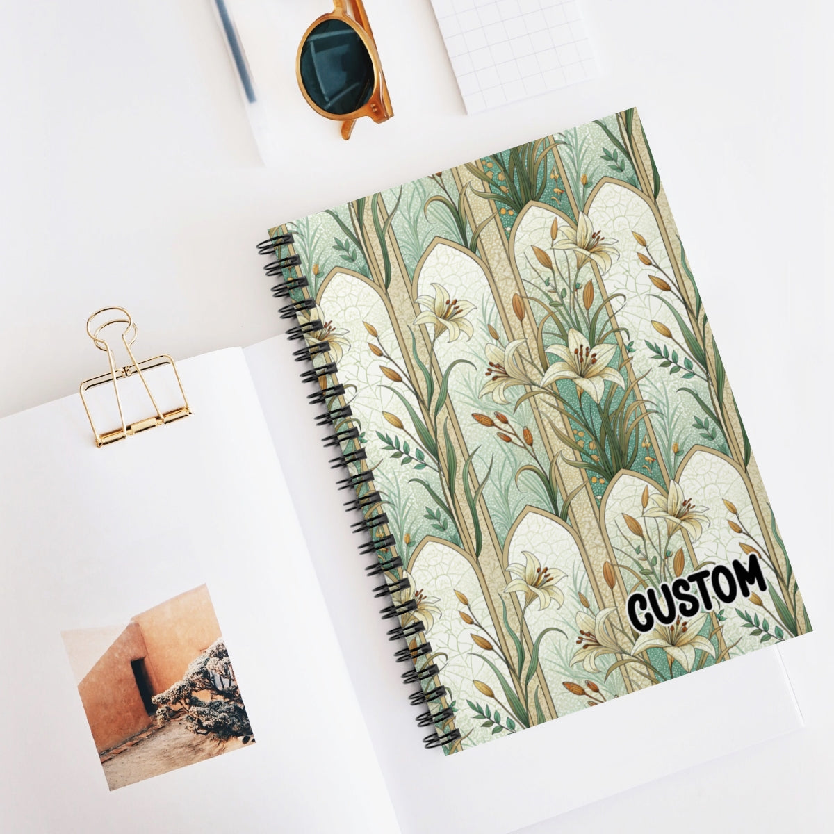 Custom Floral Pattern Spiral Bound Notebook