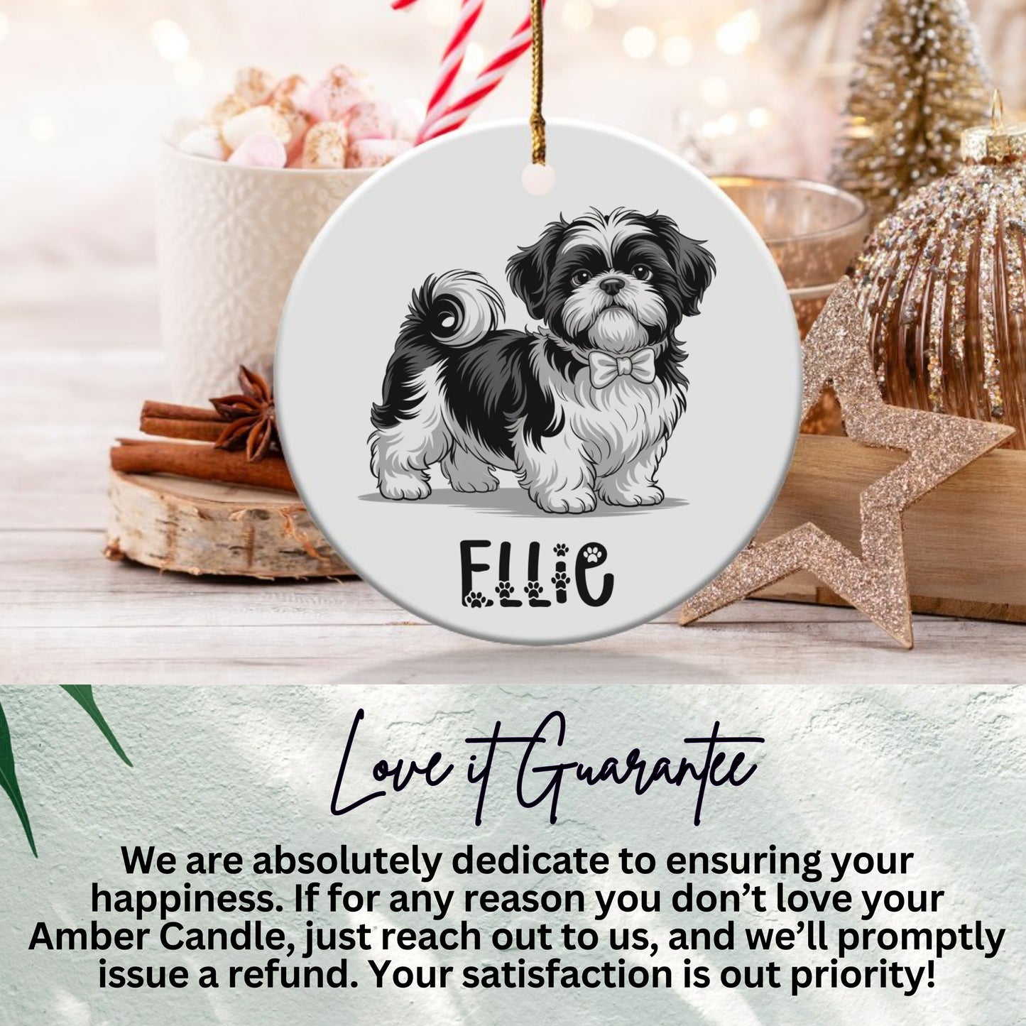 Personalized Shih Tzu Dog Christmas Ornament product