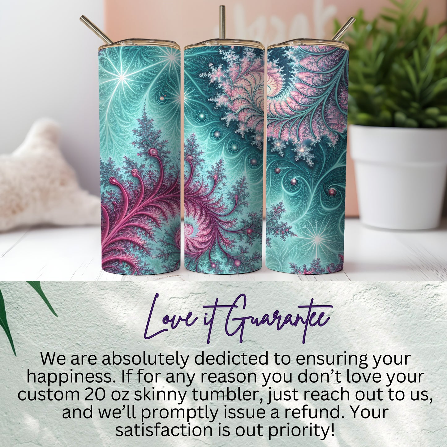 Custom 20 oz Skinny Tumbler with Love it Guarantee