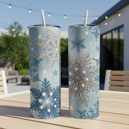 Snowflake Pattern Insulated Tumbler for Winter Beverage
