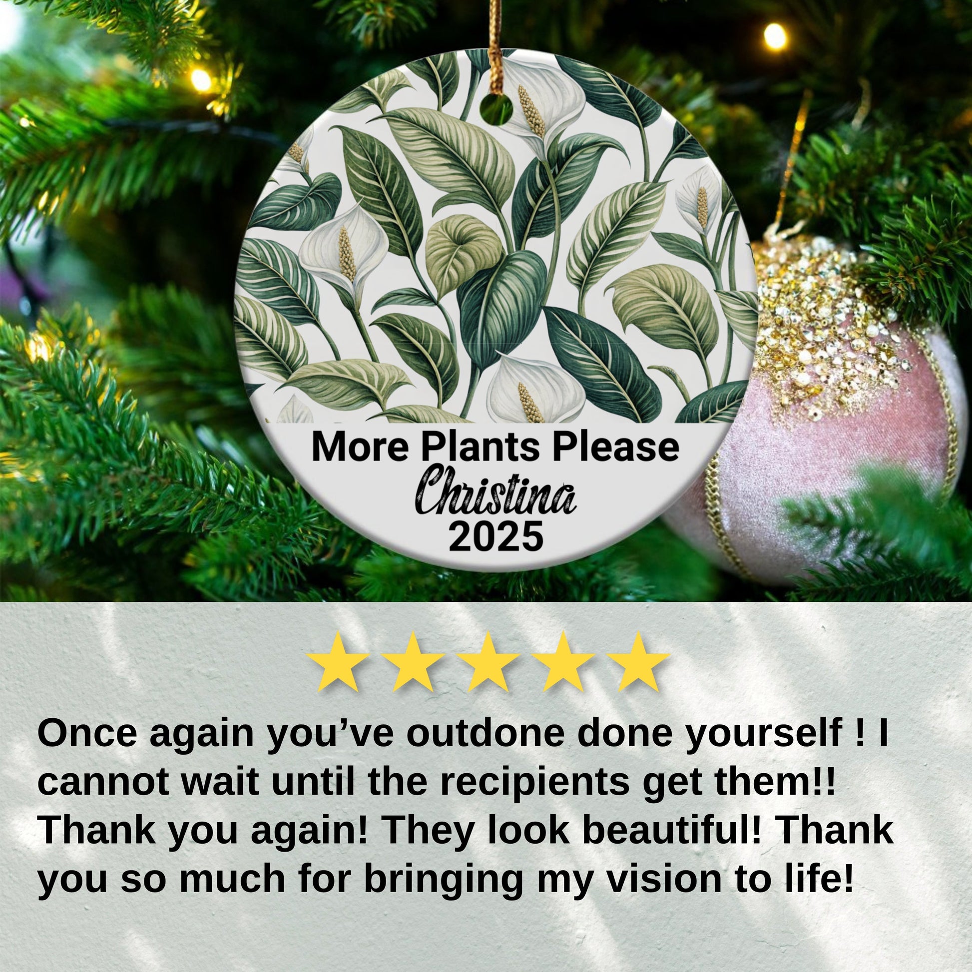 More Plants Please Personalized Ornament product