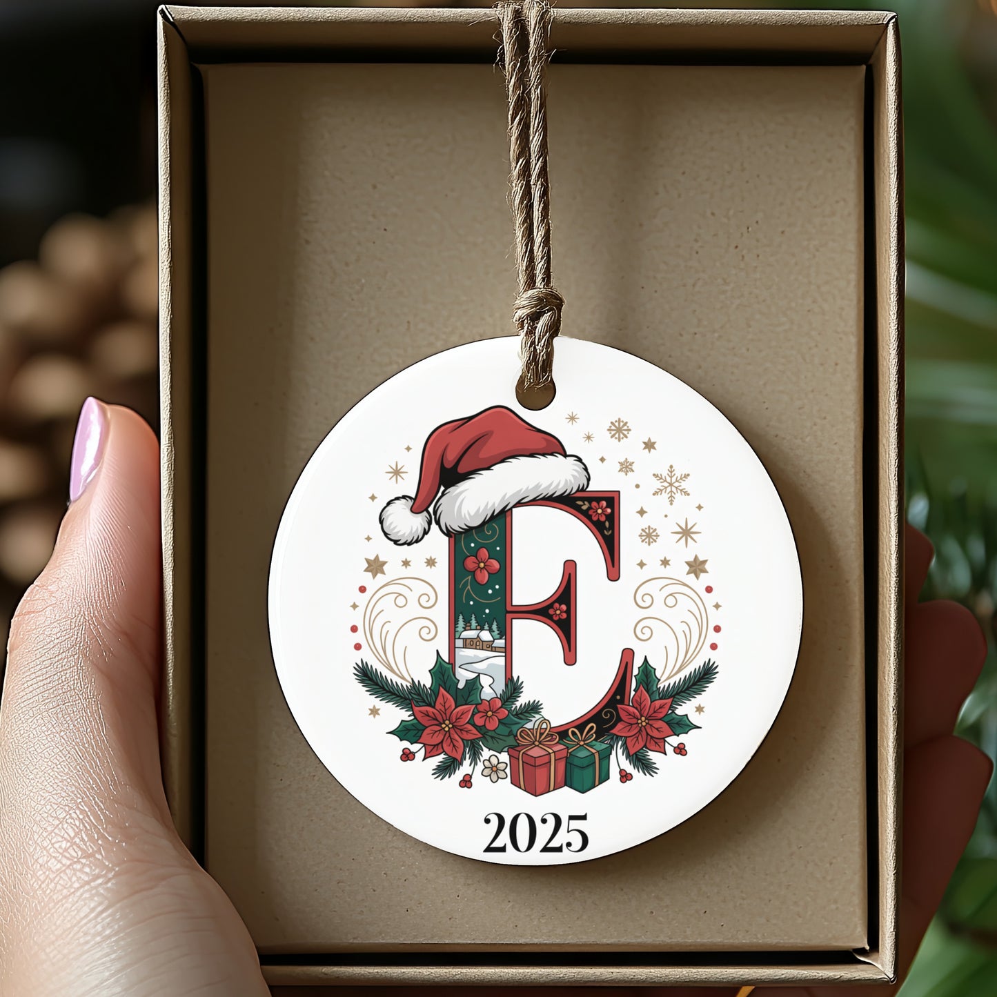 Personalized 2025 Christmas Ornament with Initial E product