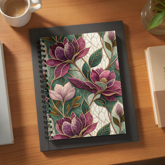 Elegant Floral Illustration Spiral Bound Notebook