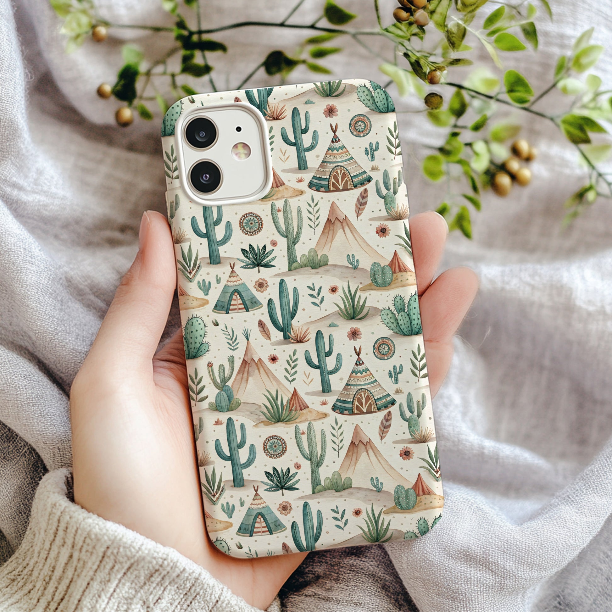 Desert Cactus Teepee Pattern iPhone Case Product