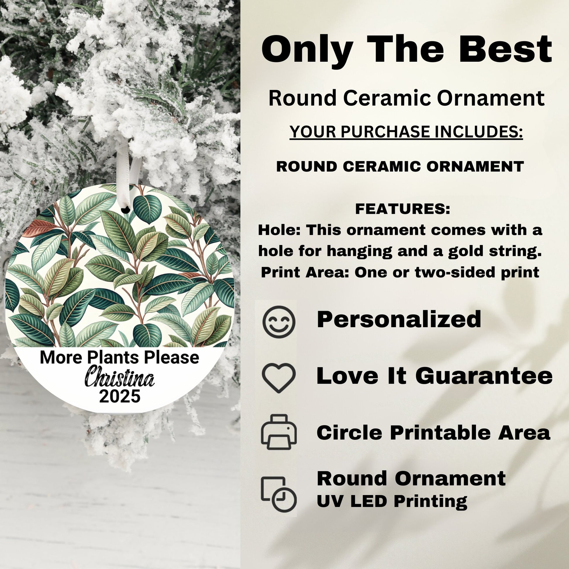 Only The Best Round Ceramic Ornament product type