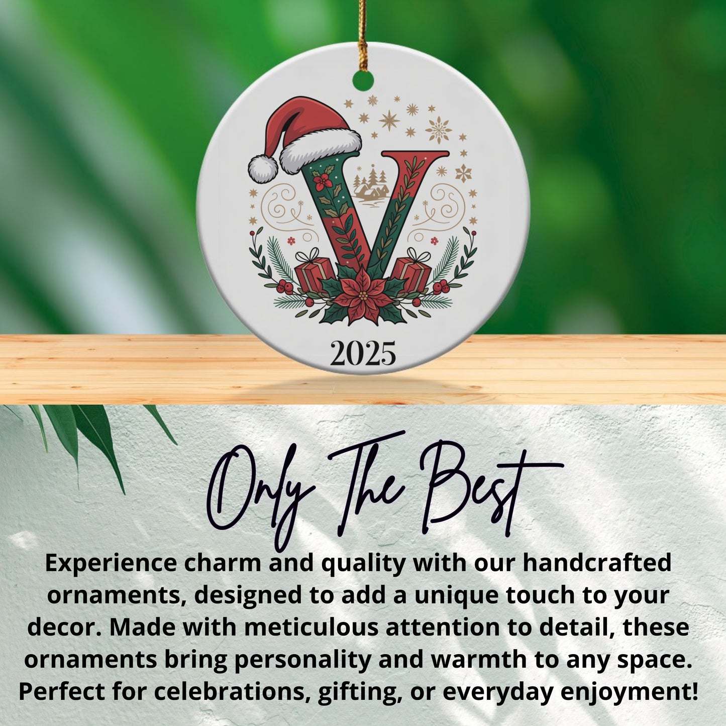 Personalized 2025 Christmas Santa Hat Ornament product